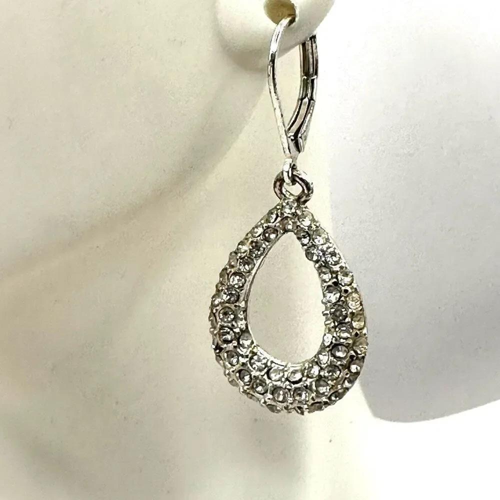 Kenneth Cole rhinestone teardrop earrings